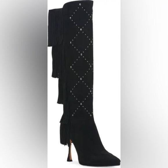Vince Camuto Women's Panaryaz Fringe Embellished Knee High Boot 8 - Picture 8 of 8